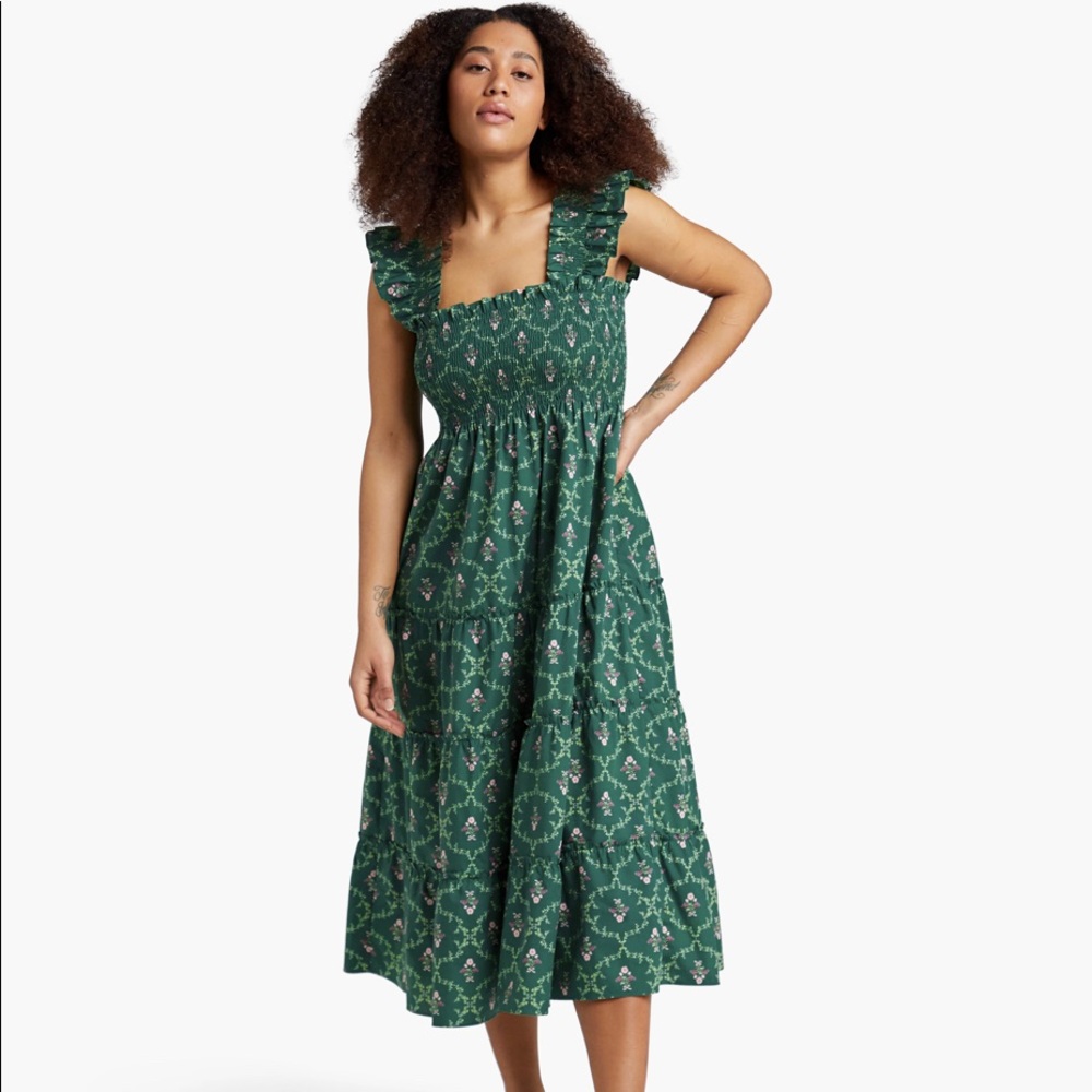 NEW Hill House Nap Dress - Emerald Trellis